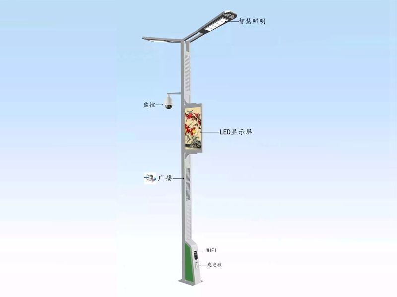 65寸戶外燈杆屏_智慧路燈屏